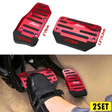 2Set [RED] Automatic Non-Slip Gas Foot Brake Pad Pedal Cover Car Accessories Par
