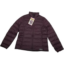 Eddie Bauer Plum Red 650 Fill Down Zip Outdoor Hiking Puffer Jacket Womens Small