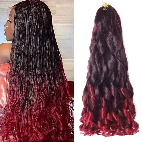 22 inch French Curly Braiding Hair 6 Pack Loose Wavy Spiral Curl Braids Crochet