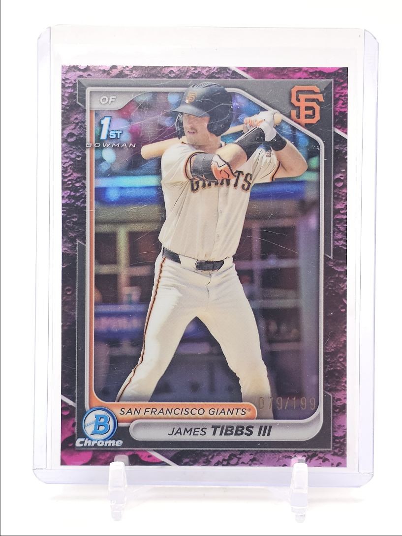 JAMES TIBBS III 2024 BOWMAN CHROME 1ST FUCHSIA LUNAR GIANTS /199 Q6017