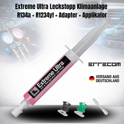 Leckstopp Extreme Ultra Klimaanlage R134a + R1234yf + Adapter + Applikator