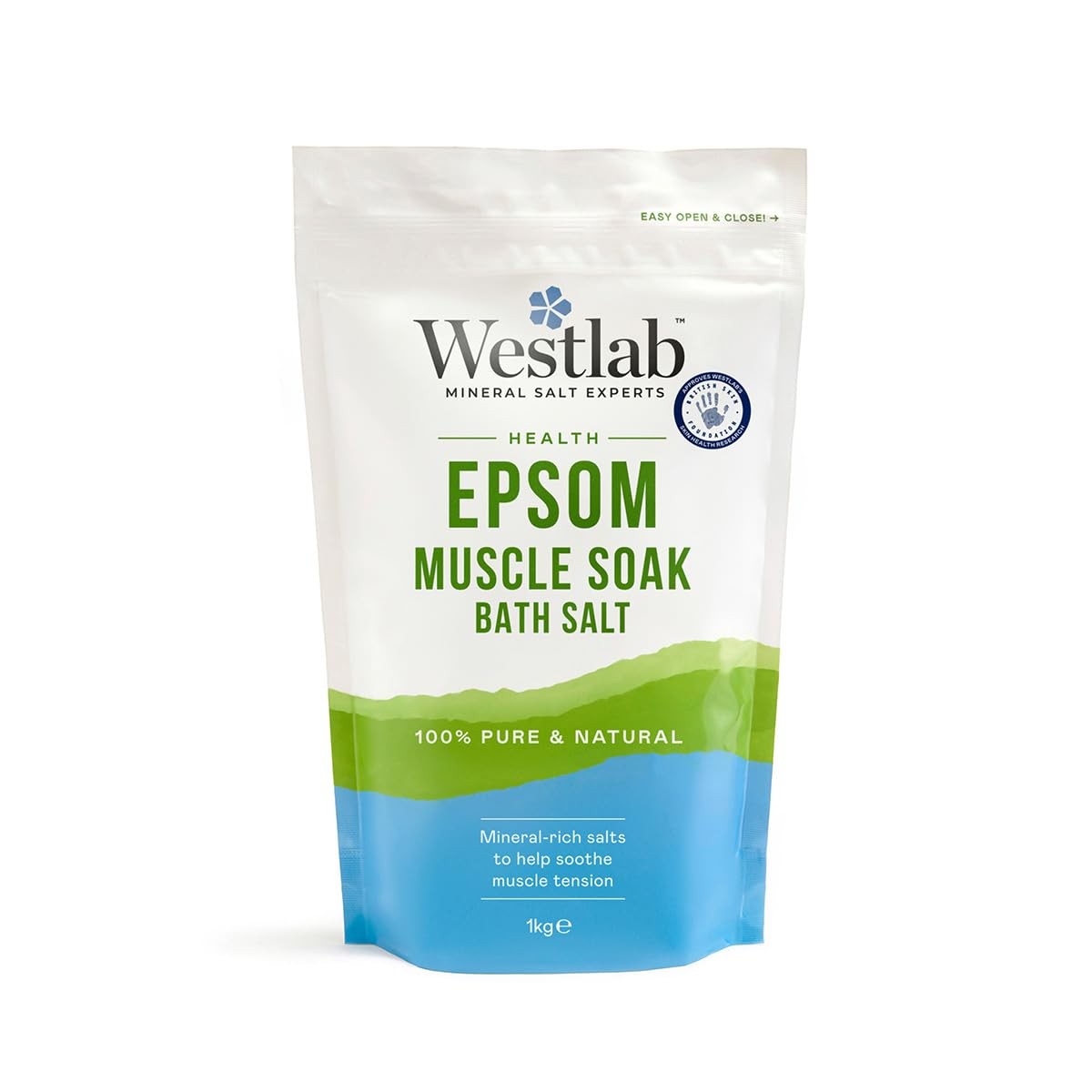 Westlab Health Epsom Bath Salts 1kg (1 Pack) 1 kg (Pack of 1), White ...