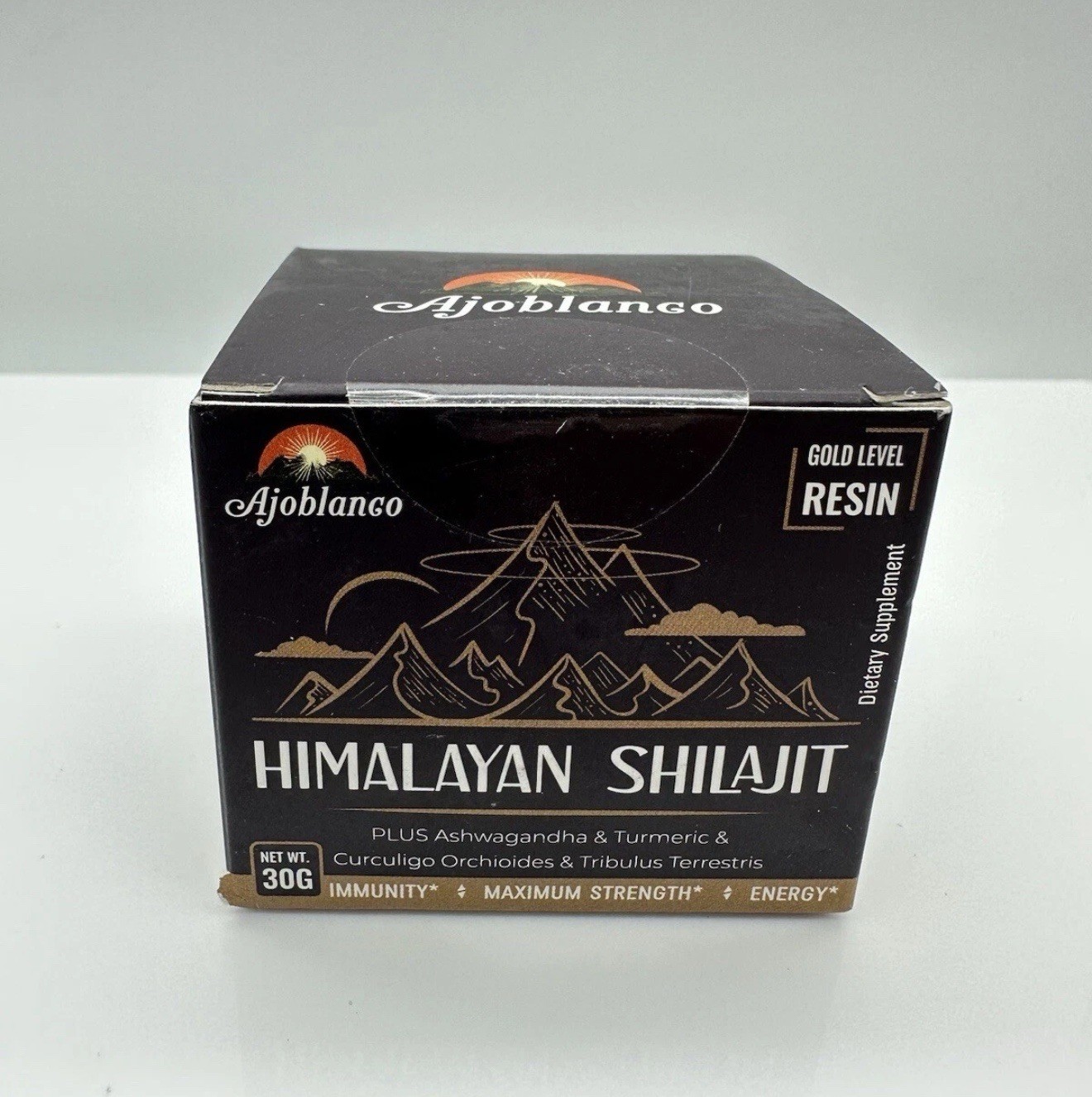 Pure 100% Himalayan Shilajit Resin Gold Grade – 30g Jar with 60 Servings