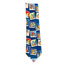 The Simpsons Mens Christmas Tie Matt Groening Holiday Polaroid Snapshots Navy