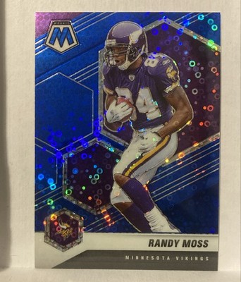 2021 Panini Mosaic - Randy Moss #130 No Huddle Blue Mosaic Prizm /75