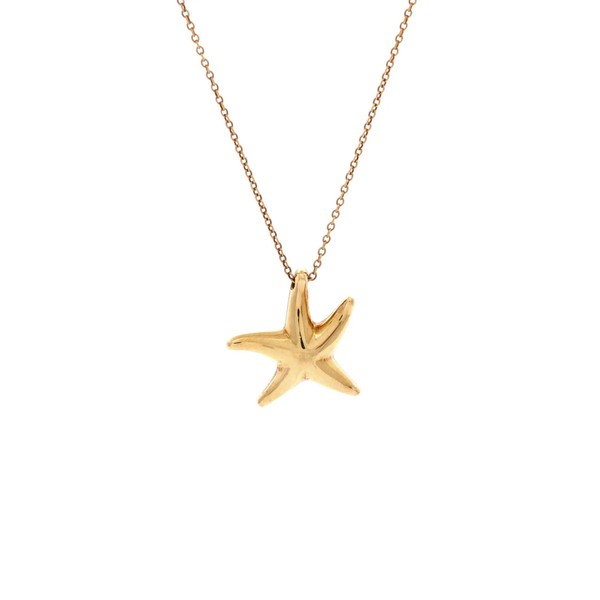 Tiffany & Co. Starfish Pendant Necklace 18K Yellow Gold