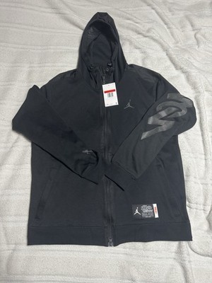 Jordan x Zion x Naruto Men's Full Zip Hoodie Black DO6595-010 Men s Size Large