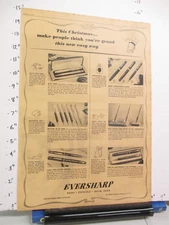 newspaper ad 1937 EVERSHARP mechanical pencil fountain pen desk set Christmas