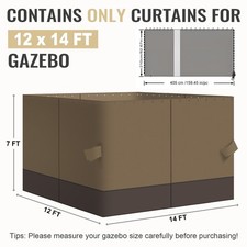 Aoodor Gazebo 12'x14' Ricambio Universale Tenda Privacy Pareti Laterali 4 Pannelli