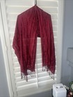 Disney Burgundy Shawl Scarf One Size Rayon Fringe 22x66” — photo 1