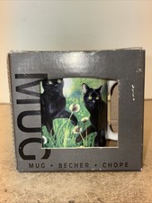 Vintage Otter House Chunky Mug Dandelions 55079 Black Cats In Forest Cute Gift