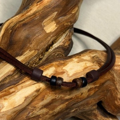 Leather Necklace Surfer Chain Adjustable Own Pendant