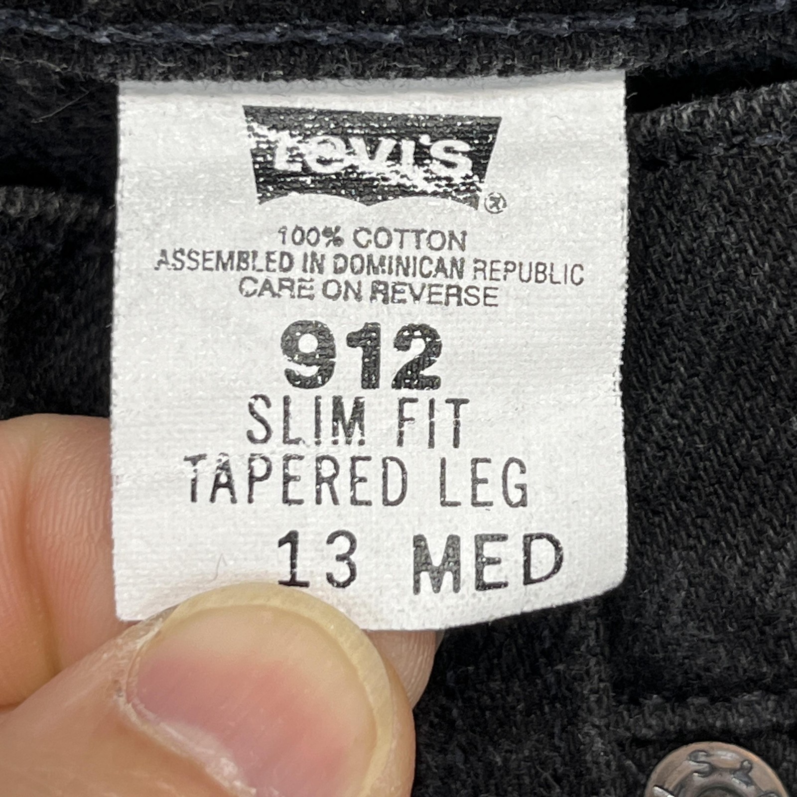 VTG Levis 912 Orange Tab Jeans Womens 13 Black Slim Taper High Rise 90s Denim thumbnail 16