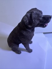 LS01 The Living Stone Inc Black Labrador Retriever Sitting Figurine 3.5” H