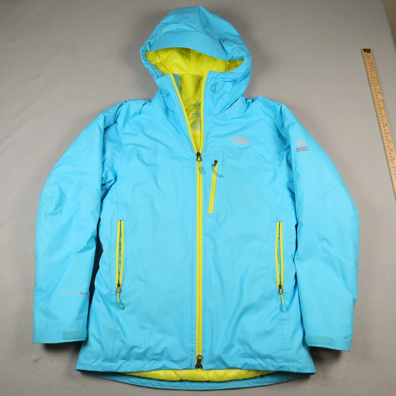 The North Face Hyvent Alpha Ski Jacket Womens Medium Blue Hoodie Summit Series