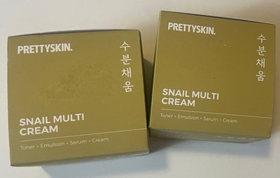 2 x Prettyskin Snail Multi Cream Toner + Emulsion + Serum + Cream Anti Aging