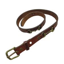 Tory English Size 28 Bridle Brown Leather Snaffle Bit Belt Made in USA