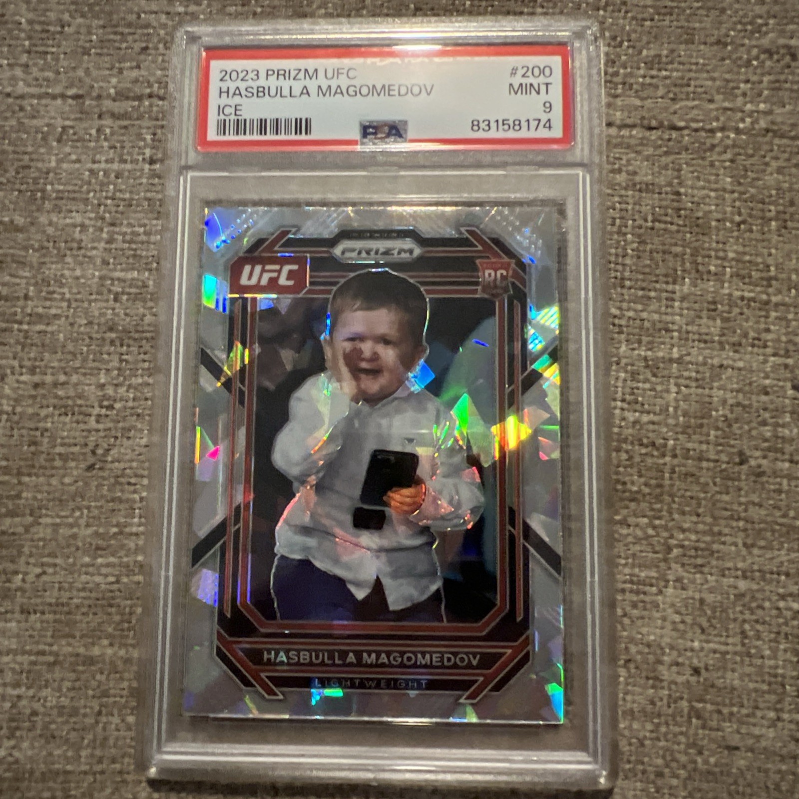 2023 Panini Prizm UFC Hasbulla Magomedov #200 Cracked Ice PSA 9 MINT