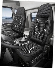 Semi Truck Wood Beaded Car Seat Cover Breathable Without Safety Buckle Black