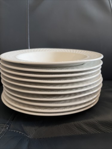 10 Oneida Wicker Basket Weave Soup Pasta Plates Bowls Stoneware 9 Inch - Picture 5 of 5