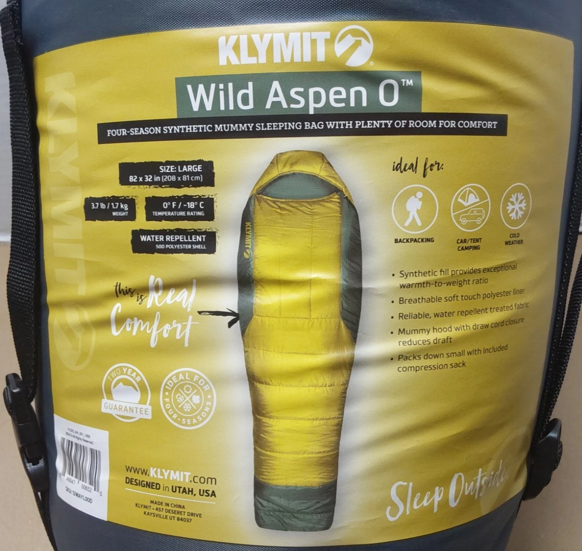 Klymit Wild Aspen 0 Sleeping Bag Large 0°F Mummy Camping
Opens in a new window or tab