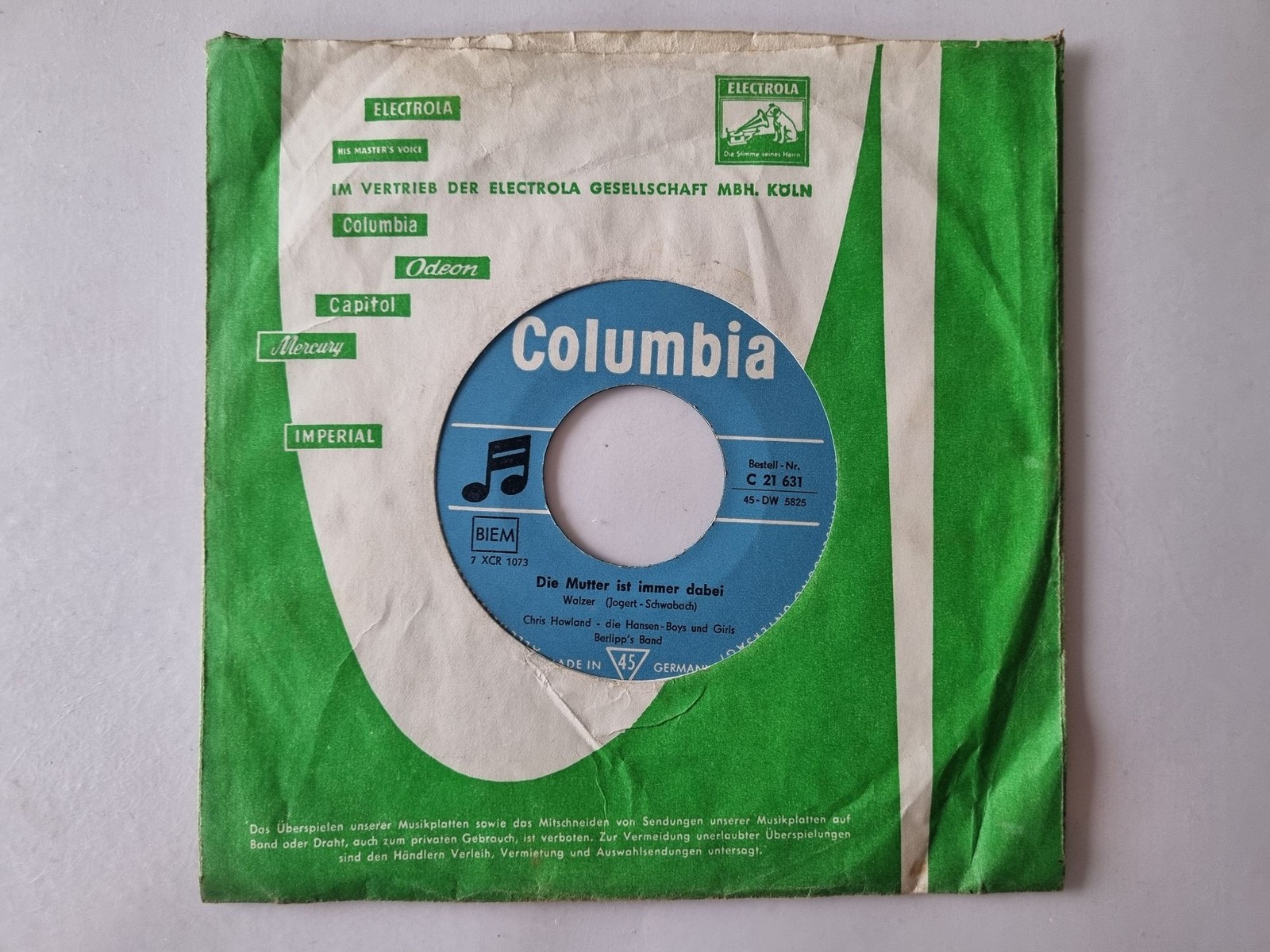 Chris Howland - Die Mutter ist immer dabei 7'' Vinyl Germany