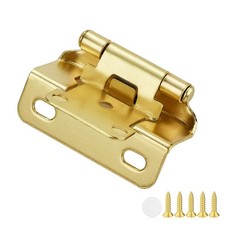 10 Pack 5 Pair Gold Cabinet Hinges - 1/2 inch Overlay 1/2" Semi Wrap,