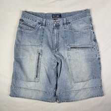 Vintage Y2k Enyce Baggy Shorts Mens 40 Blue Denim Jorts Skater Grunge Hip Hop