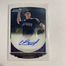 2013 Bowman Chrome EDDIE BUTLER #BCP-EB Prospect AUTO Colorado Rockies