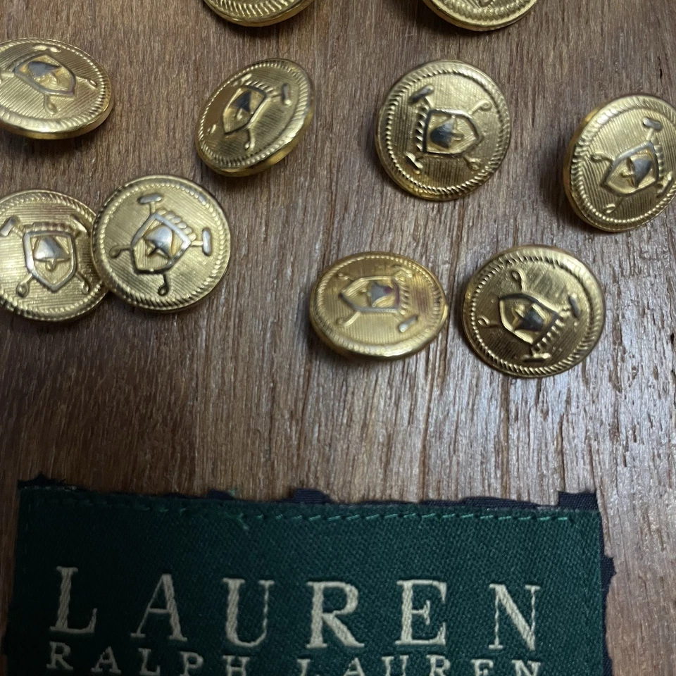Ralph Lauren Brass USA Gold Blazer Lot 10 Replacement Buttons Set Suit heavy - Image 3 of 4