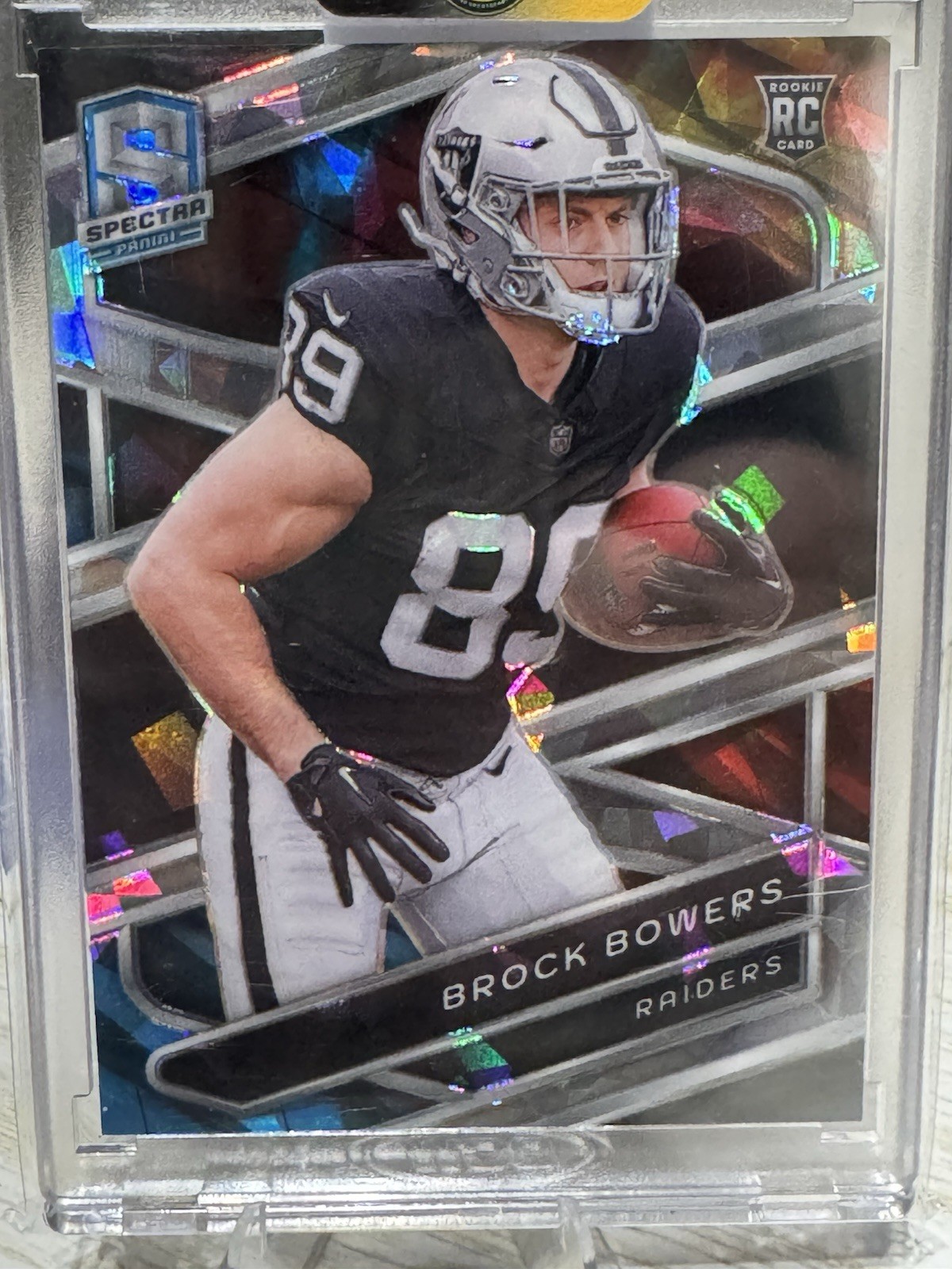 2024 Spectra Brock Bowers #116 Astral Cracked Ice Hologram Prizm RC, SSP#/40 🔥