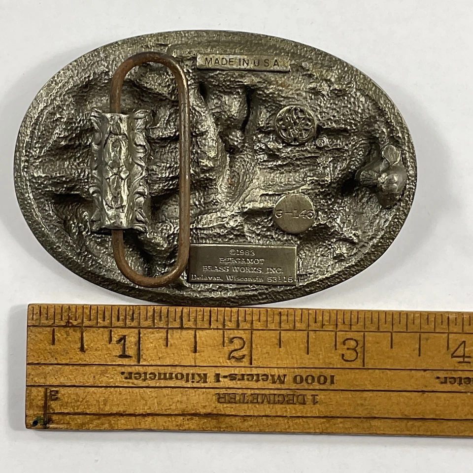 Bergamota Buck 1983 ciervo cola blanca hebilla de cinturón vintage hecho en EE. UU. Foto 4 de 4