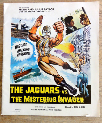 Pressemappe #X THE JAGUARS VS THE MISTERIUS INVADER + 8 lobby cards KING BRYNER