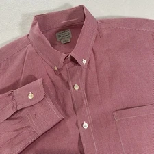 J. Crew Men’s Large Red Gingham 100% Cotton Long Sleeve Shirt Style 17612