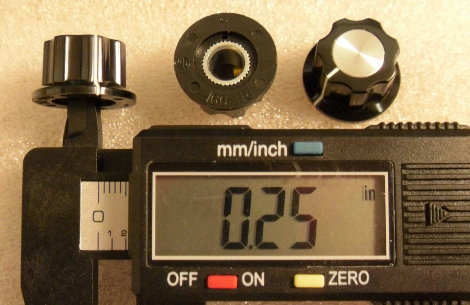 Perilla de control estriada 5/8 con incrustación de metal eje de 1/4" - Eagle 45KN018-GRX - LOTES DE 5 Foto 2 de 4