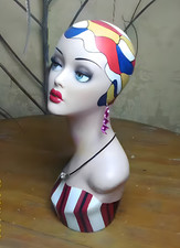 Fiberglass Luxury Vintage Costume Style Painted Female Mannequin Head Display