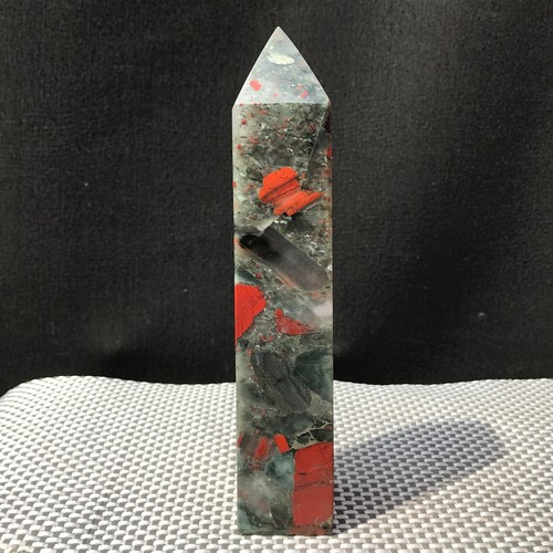 84G Natural Dragon Blood Column Obelisk Crystal Column Wand Point Healing - Foto 14 di 24