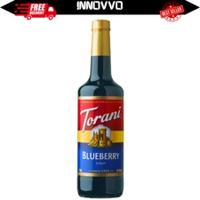 Torani Blueberry Syrup Flavoring 750mL ~ Glass Bottle 25.4 oz