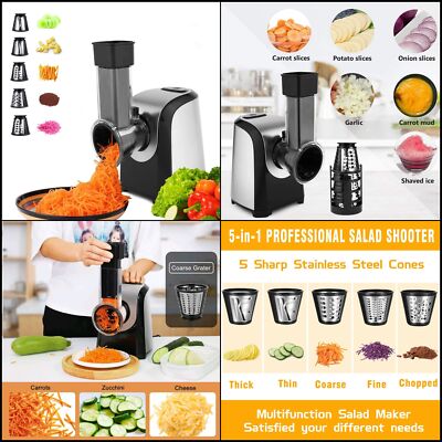 Rallador de queso eléctrico cortadora 150 W con 5 cuchillas para casa y cocina f