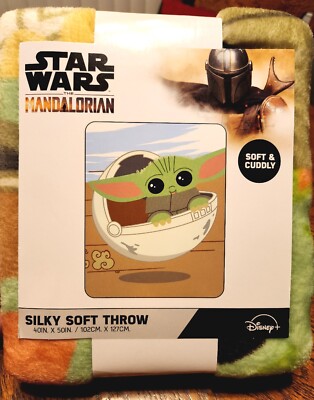 Grogu The Child Throw 40 x 50 Disney Star Wars Mandalorian Blanket Soft ...