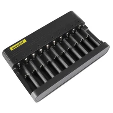 Intelligent 10 Slot Battery Wire Charger 3.7V Li-Ion For 26650 1865 16340 14500