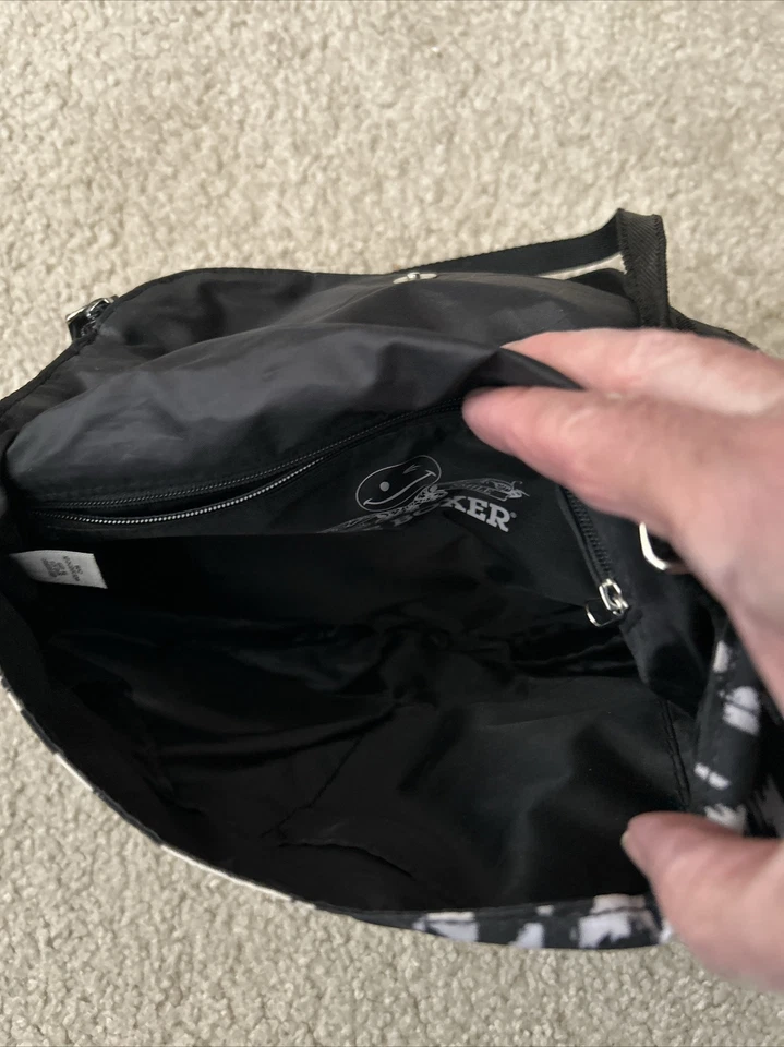 Joe Boxer Black/White Graphic Pattern Shoulder Bag Crossbody Bag NEW - Image 4 of 4