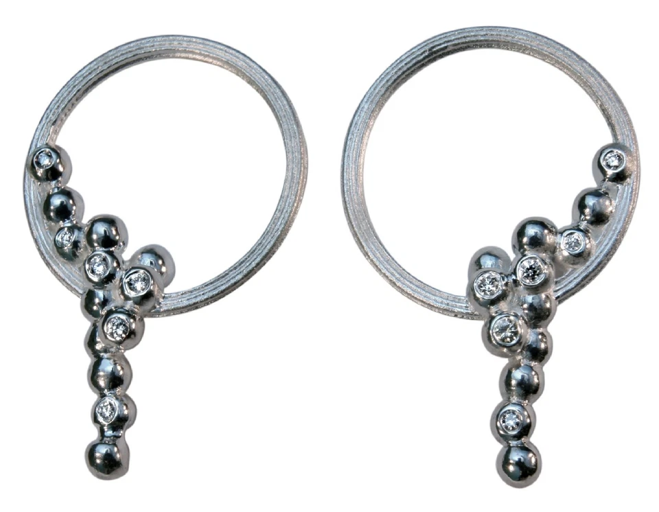 NEW. Karma Sideways Hoop Earrings-Sterling Silver diamonds: The Butterfly Effect - Image 3 of 4