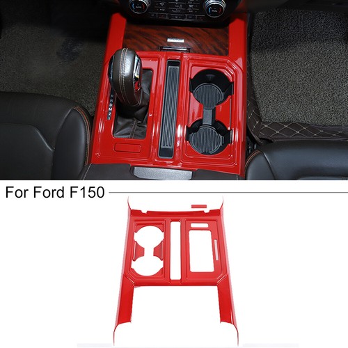 Panel de cambio de marchas de consola portavasos cubierta marco de ajuste para Ford F150 2015-2020 rojo - Imagen 2 de 8