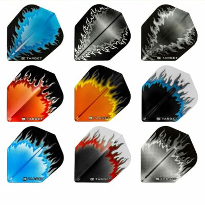     12x TARGET Dart Flights Dartflights Dartflys Fly Flys Standard No6 Flame