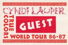 Cyndi Lauper Backstage Pass 1986-1987 Orange Cloth Guest Pass Variant