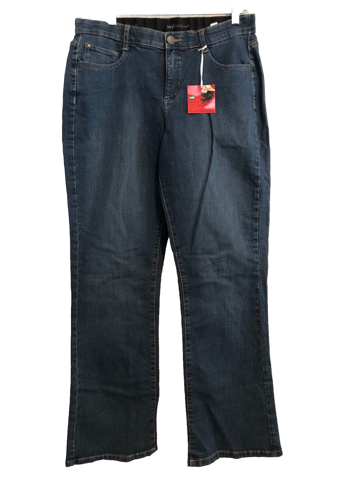 Lee Sinfully Soft Womens Bootcut Jeans Medium Blue Stretch High Rise Denim Size 12