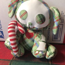Skelanimals Plush Kit The Cat Green Plaids Used Collectible 6 Sitting
