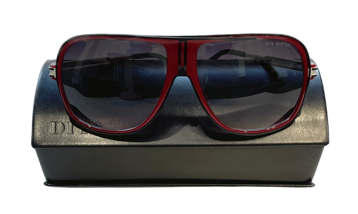 44Magnum　DITA EXETER DRX-2029A-59 DITA NEW AUTHENTIC EXETER DRX-2029E 59-14-125 DK RED BLACK WHITE w