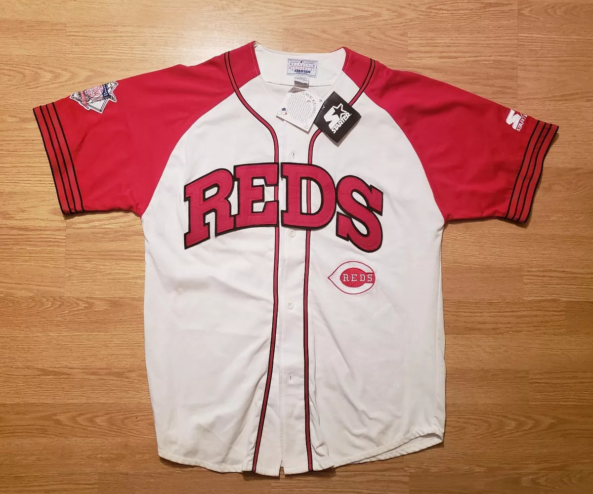 Cincinnati Reds Vintage 90s Starter Jersey Script Logo Hip Hop Men's Large  Rare